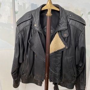 Leather biker jacket one off custom made